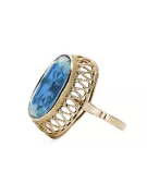 14k żółte złoto Akwamaryn Pierścionek Vintage vrc129y